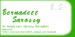 bernadett sarossy business card