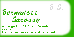 bernadett sarossy business card